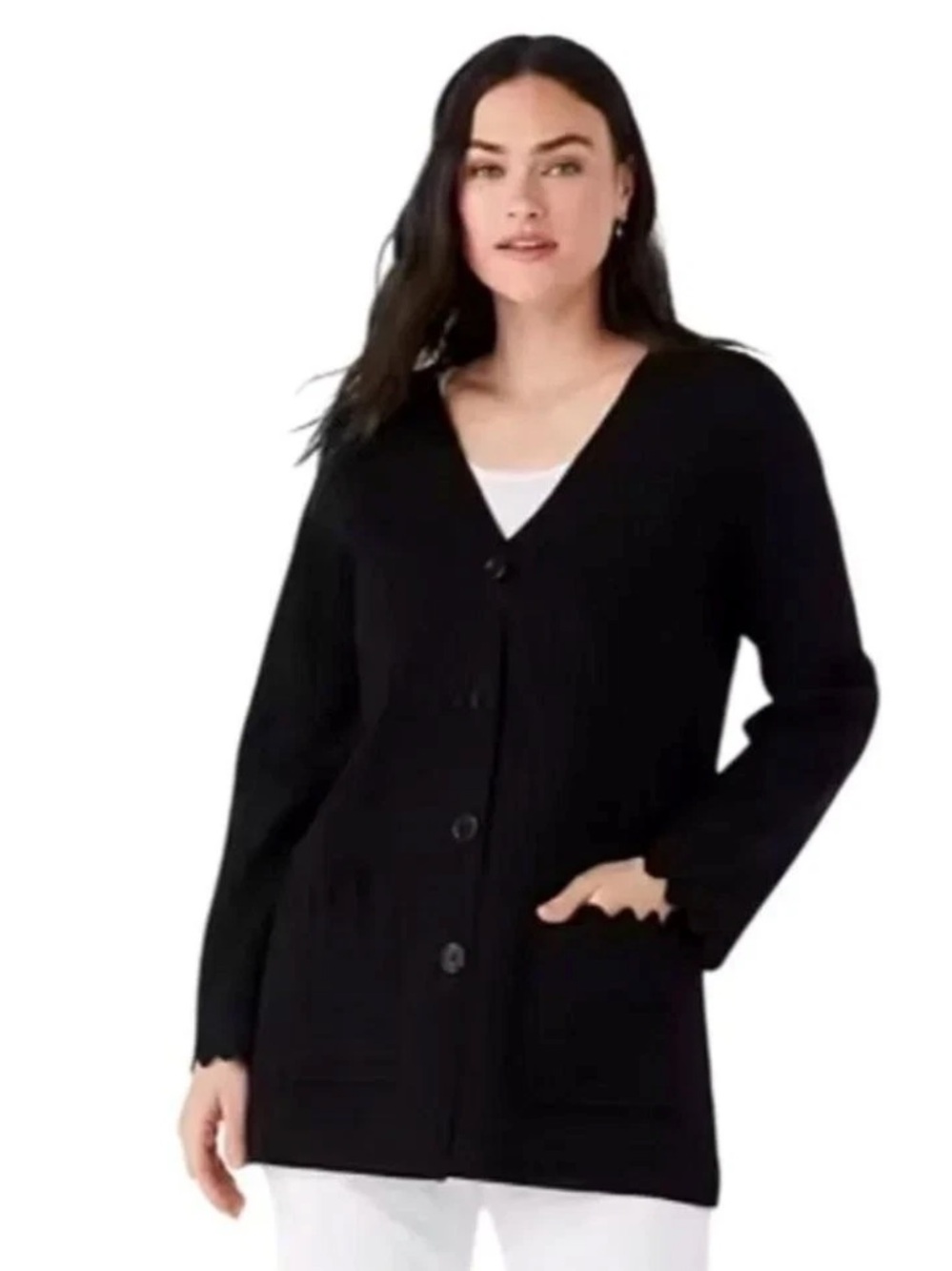 kate spade Scalloped Sweater Blazer black size xs/s - Picture 2 of 8